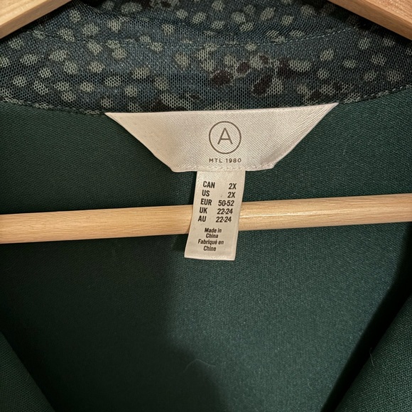 Addition Elle, 2X, green/black patterned, maxi dress. - Picture 2 of 2